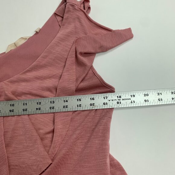 Soft Surroundings Pink Maxi Dress Medium V-Neck Ruffle - Picture 8 of 10